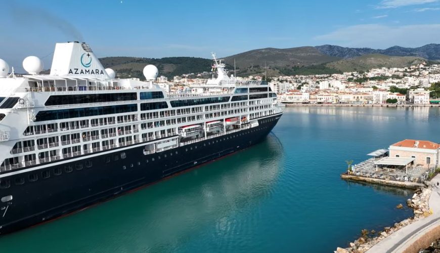 Το μεγαθήριο Azamara Quest στο λιμάνι της Χίου (vid)